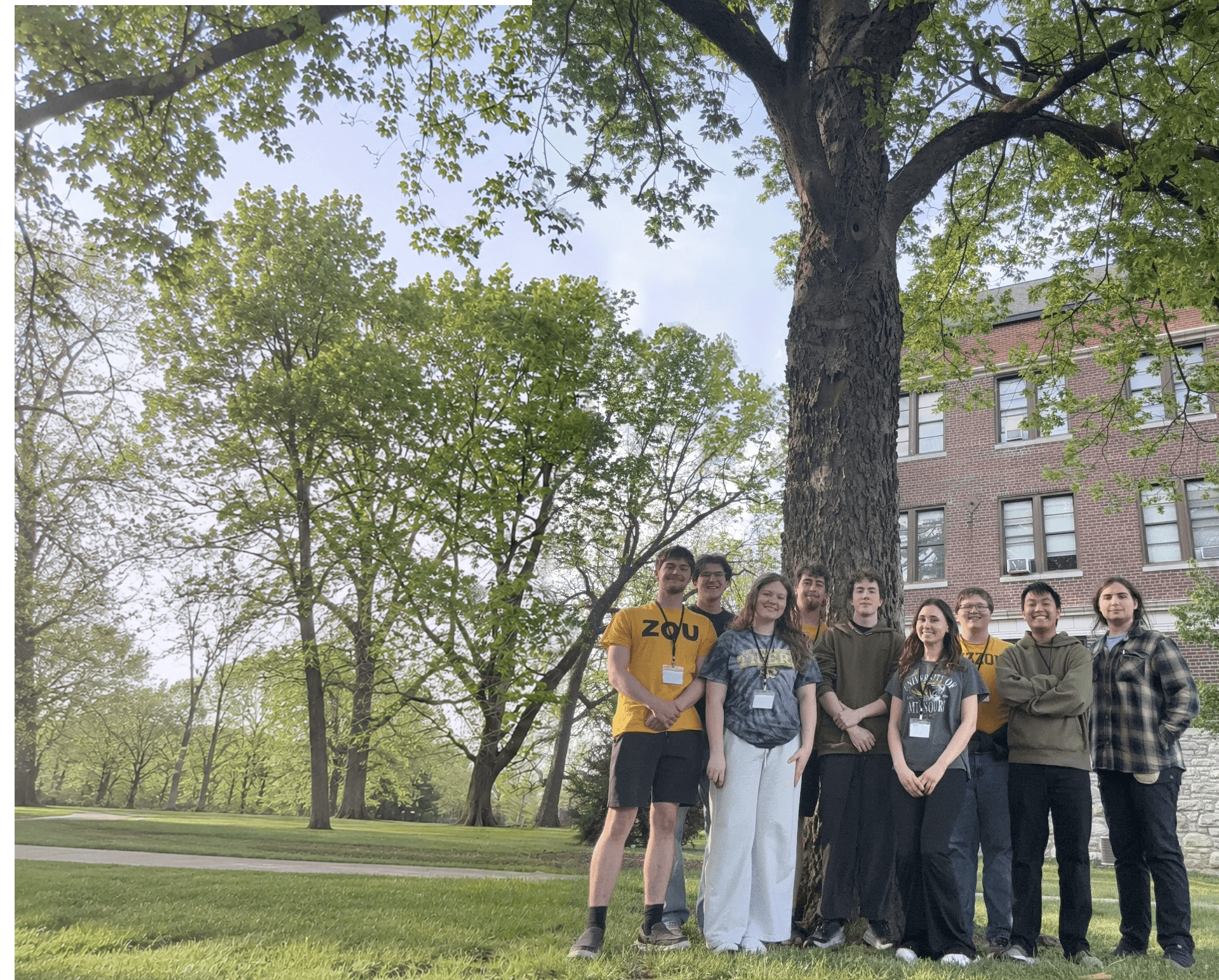 Mizzou students talking together on campus